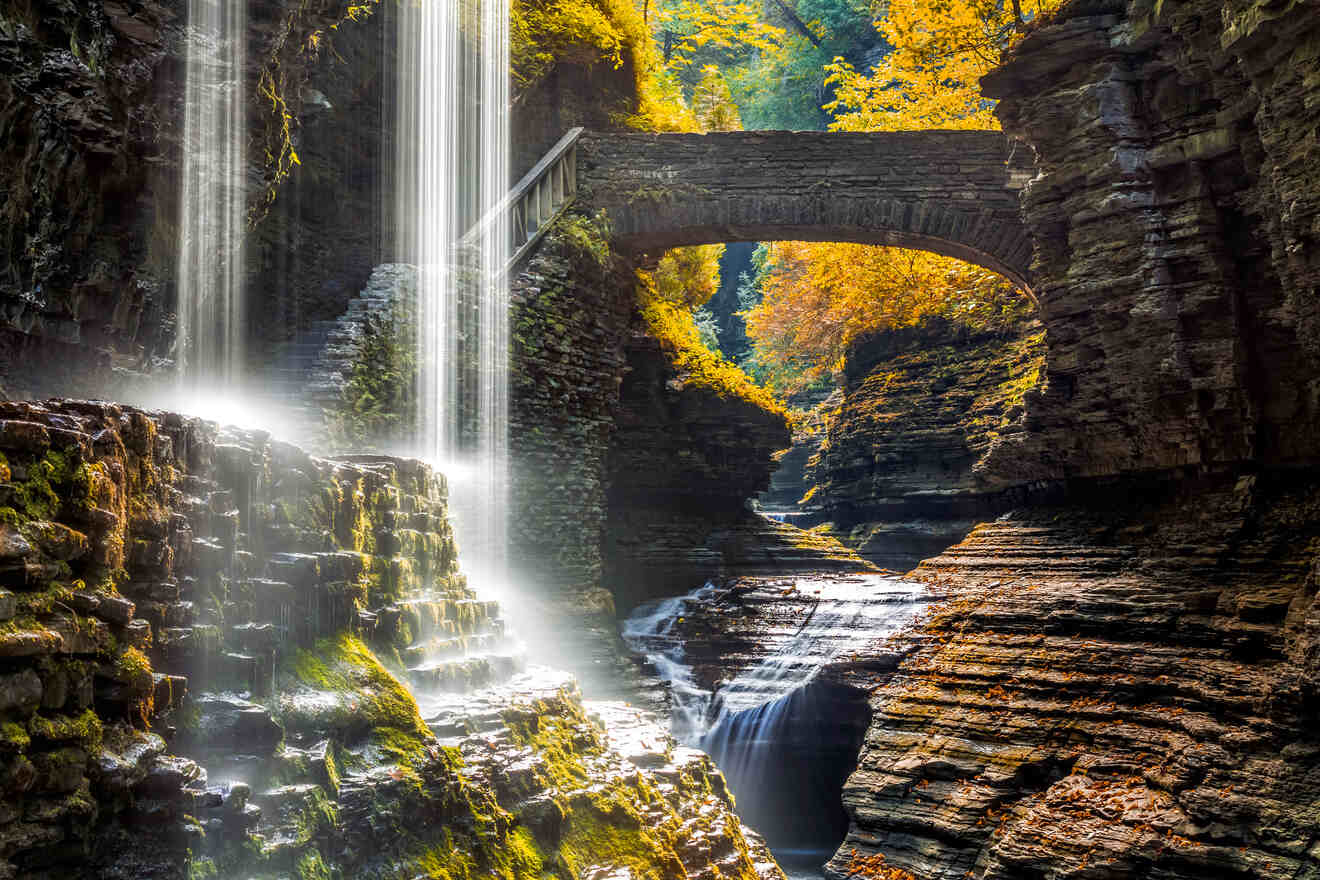 a waterfall in Watkins Glen the best neighborhood where to stay in the finger lakes